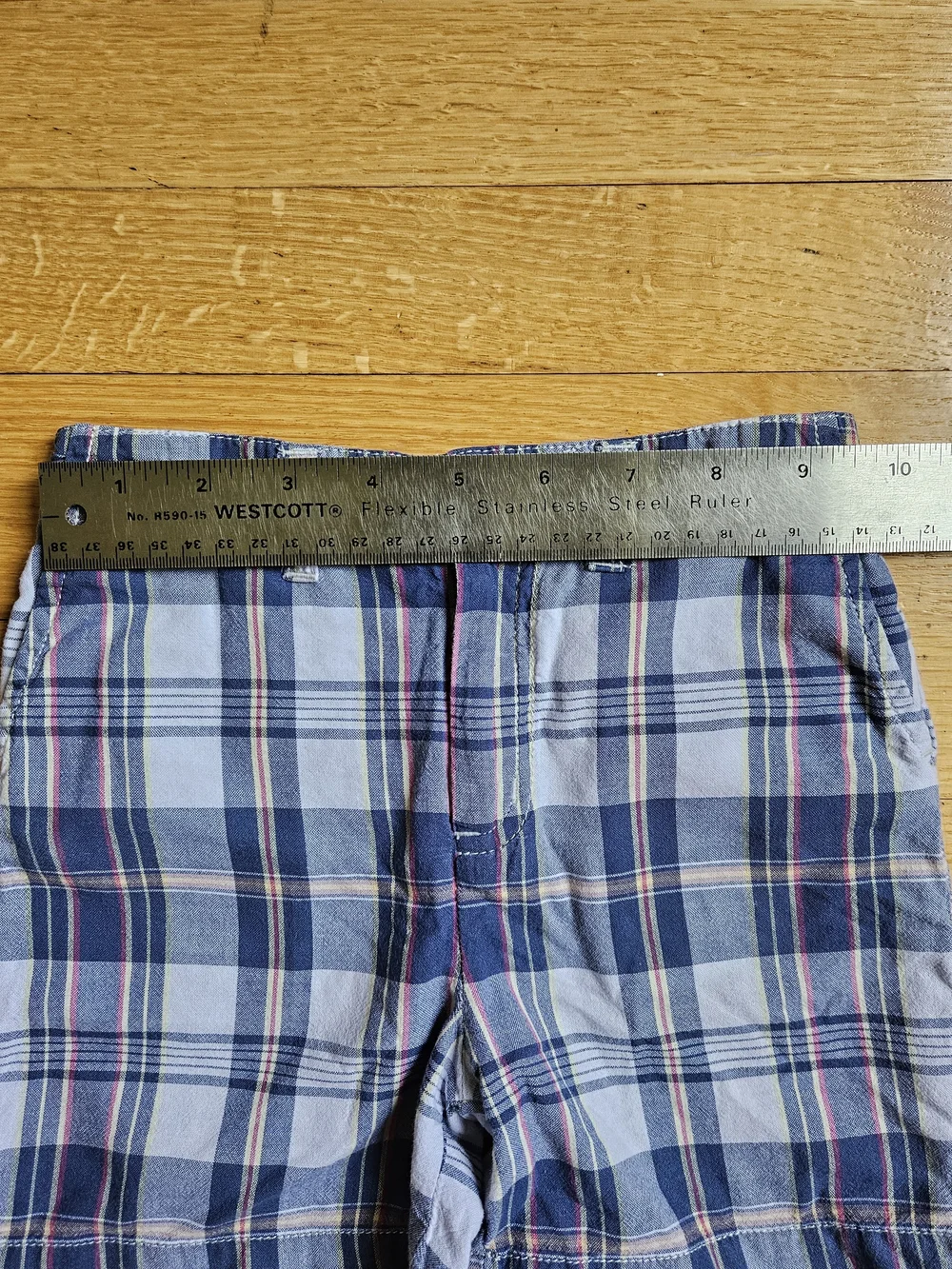 Ralph Lauren Blue Plaid Button-Front Shorts